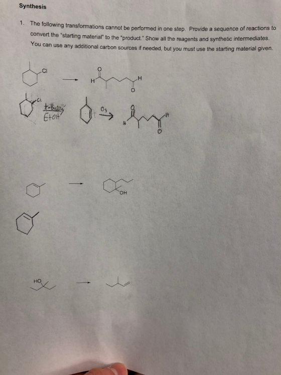 Synthesis 1. The following transformations cannot be perfor Uwing transformations cannot be performed in one step. Provide a