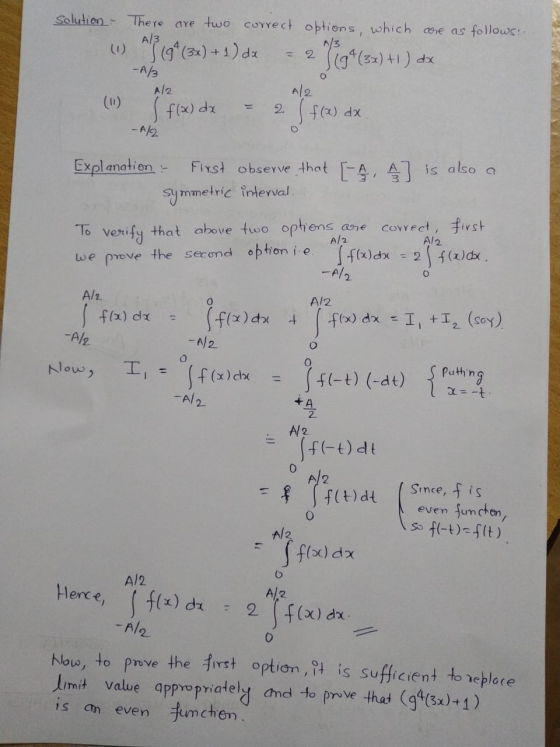 2 Solution - There are two correct options, which are as follows: A/3 (1) All (98 (3x) + 1) dx -A/3 A/2 I f(x) dx Violes) +1)