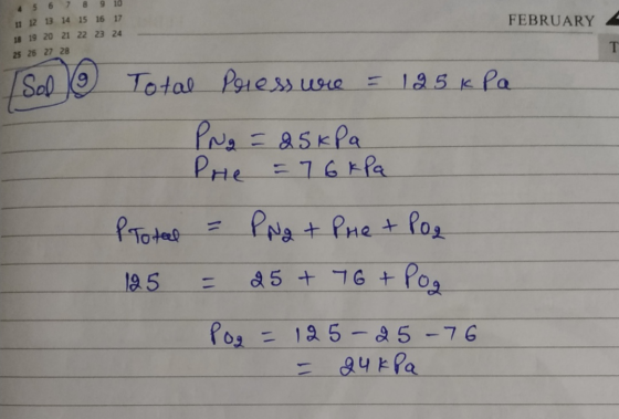 5 6 7 8 9 10 11 12 13 14 15 16 17 18 19 20 21 22 23 24 25 26 27 28 FEBRUARY 2 Sol Total Pressure = 125 kPa PNg = 25 kPa Pre =