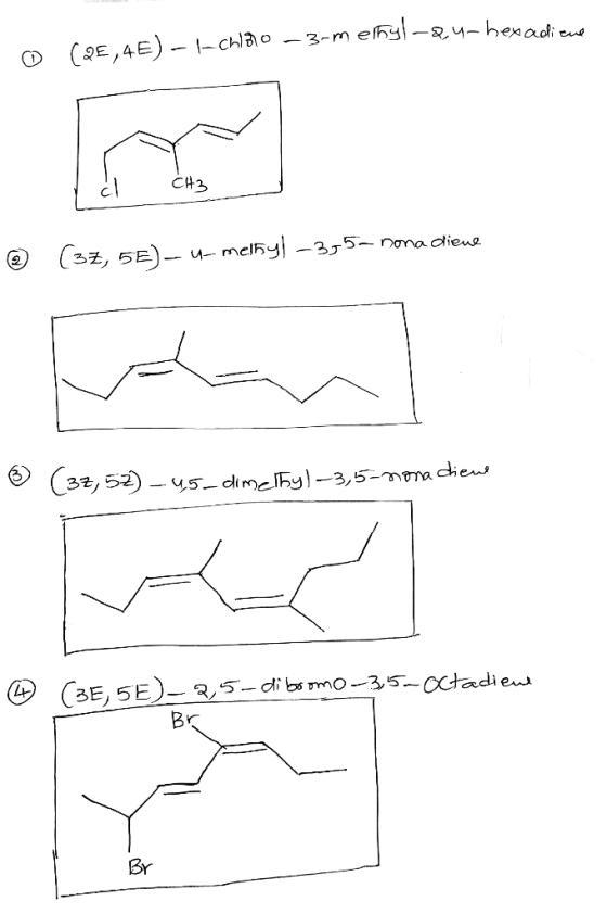 eh u-hexadi eu (E,4E- -chao 3-m CH2 32, 5E)u- mel5y-35- nona dieug (32,52) 45-dimclhy)-3,5-nmadiew (BE, 5E- 2,5-di bsmo-35-0c
