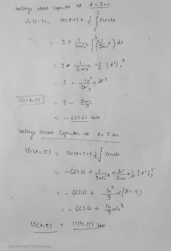 veltage alonen capacitor at t = are Uc (9=30= UCC-1) + Į ſienet 234 Gators of Laplis WC (4-3) 3- 2000 U = -663.66 helt 1 velt