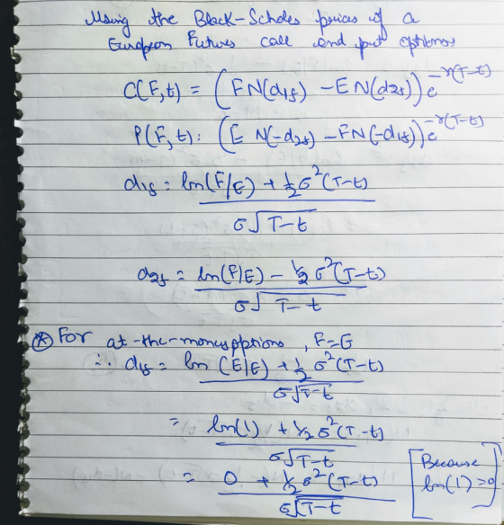 using the Black-Scholes prices of a Gurdon butires call and put options ft) CCF, t) = (EN(als) -EN(dar) e P(Est) (E N-das) -