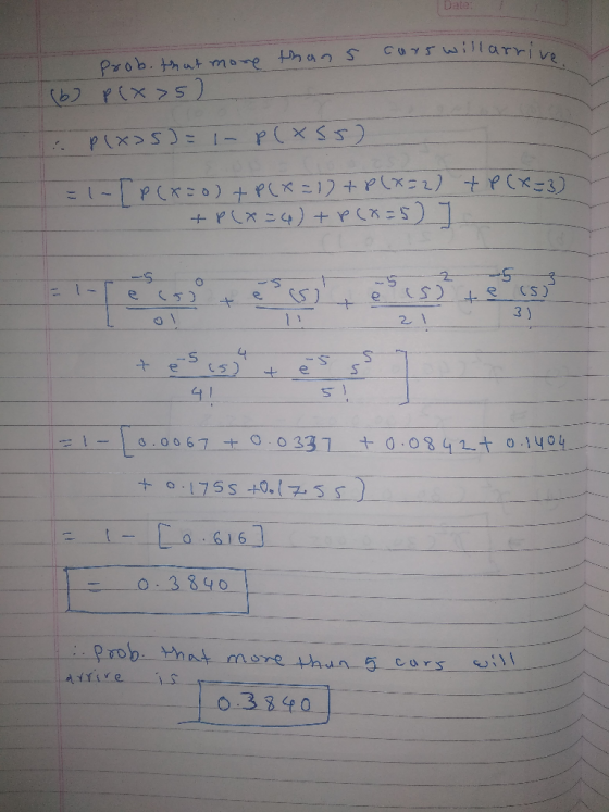 Date: more (b) f(X-25 3 2 4 . 616 o 3 840 Prob-that mone-thun-5-ea rs e