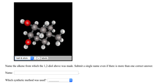 Name the alkene from which the 1,2-diol above was