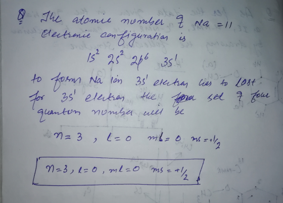 I & The atomic number q na = 11 on Electrenie configuration is n ot put 15 25 266 35! ciao to form Na len 35 electron was to