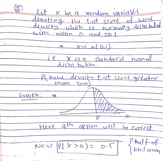 RO denoting the test score of bone let y be a random variable density which is O and so 1 with mean hormally distibuted хи (