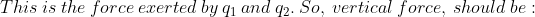 This is the force exerted bu a and gp. So, vertical force, should be:
