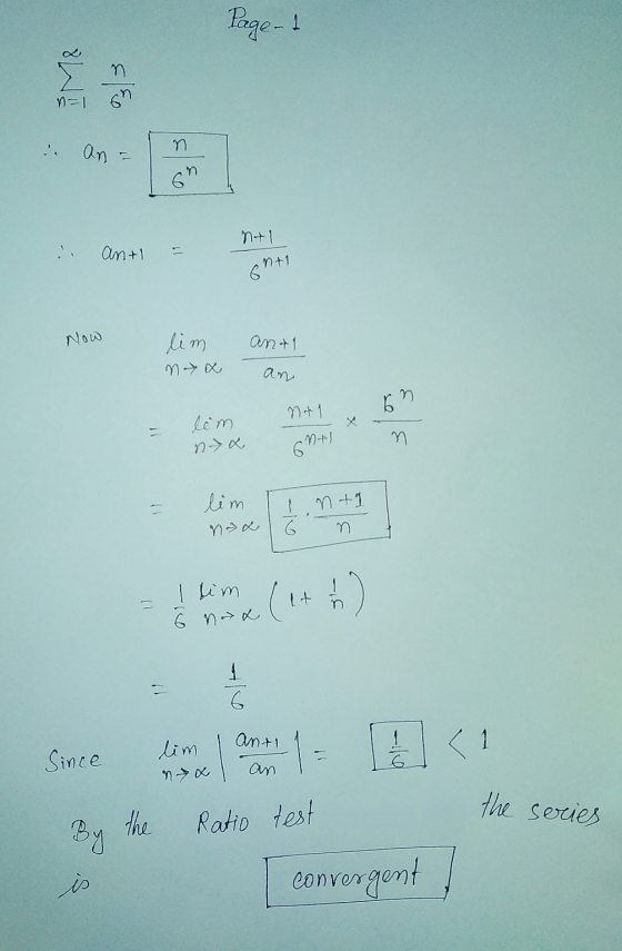 Page 1 n المراة n Gา ntl anti 6 り+1 Now ant1 lim nya an lim nt 1 Me Golf n nx lim nox n+1 n I lim 6 nax ( It teo 6 anti Sinc