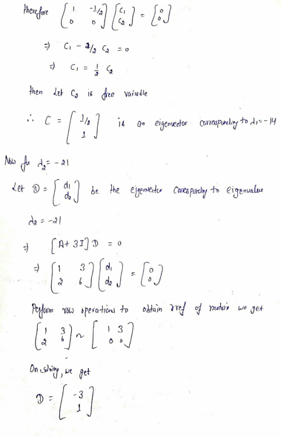 Phoefor Ci- ニ0 C, = Ihen Let C i ree vaina&le eigenedtor Coeaprely to dr-y 1 Let be the eigenedo Cy to eigenualu C) A+ 0 3 1