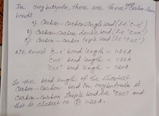 types Carbon-Cashn In oxy butyorin there avee threa bonds a Carbon-Carbon Sngle bond (e c-c) bCarbon-Car bon double hond Cl.