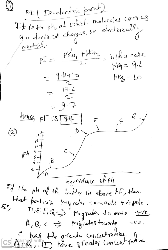PI l Iguelectric point, It is the pH, at which molecules carnes do electrical charges.ge. electrically Nuetral, 1 PI = pka, t