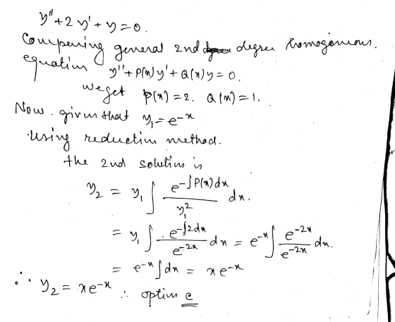 +2 7+=0. Now in that =en Compening general and degree degree homogenious. equal ny!+ plm) y+Q(n)y=0. weget P(1)=2. Q (M)=