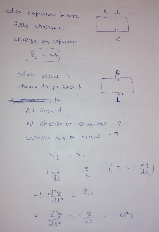 tm when capacitor becomes fully charged. charge on capacitor 1% - CE n- when switch is thrown to poshon b. At led sine t char
