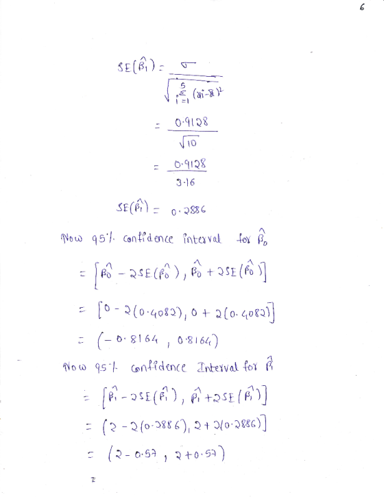 SECⓇ) a 0.9138 = Vio 0.9128 3.16 SEC) = 0.2886 grow 95% confidence interval for po = Ro - 28E (), ßo + 2SE (f. 17 = (0-210.40
