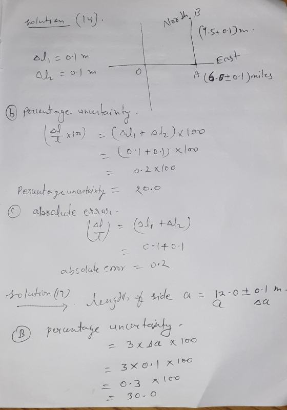 solution (14). North B (9.5+0.1m- oli olm sh i olm - East A (6.0+0-1) miles 6 percentage un uncertainty. al प xioo) (olit shq