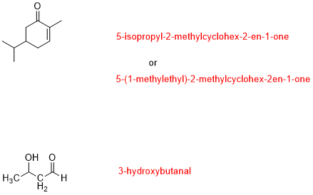 5-isopropyl-2-methylcyclohex-2-en-1-one or 5-(1-methylethyl)-2-methylcyclohex-2en-1-one он о 3-hydroxybutanal