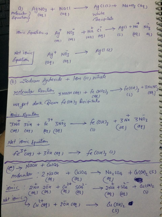 AgNO3 + Nach – 9 molecular ) Equation cag (aq) AgCl (s) + Nano caq. white Precipitate & Naci - Agci + Na Noz cay cay 15 (aq)
