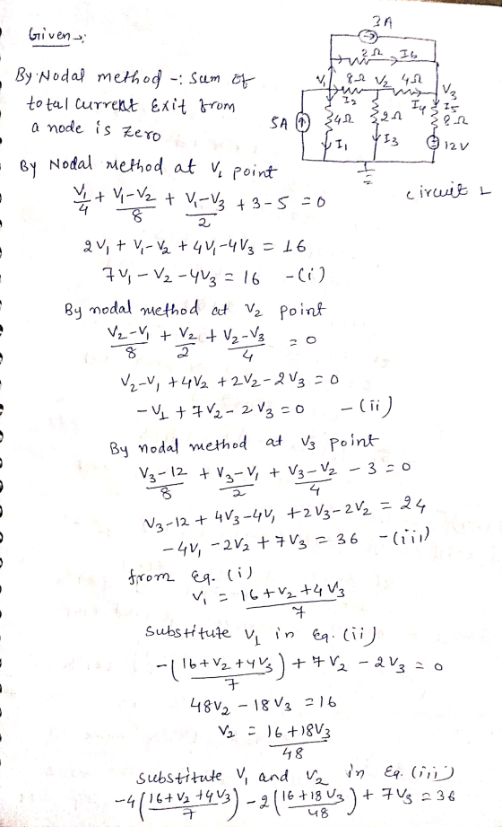 BA Giveni thirty Is v By Nodal method - Sum of total current Exit from 82 2 40 Burns why Egn In 25 12 a node is zero SA 1 342