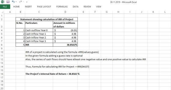 30.11.2019 - Microsoft Excel X 5 FILE HOME - AB INSERT PAGE LAYOUT FORMULAS DATA REVIEW E VIEW F G H I J Statement showing ca