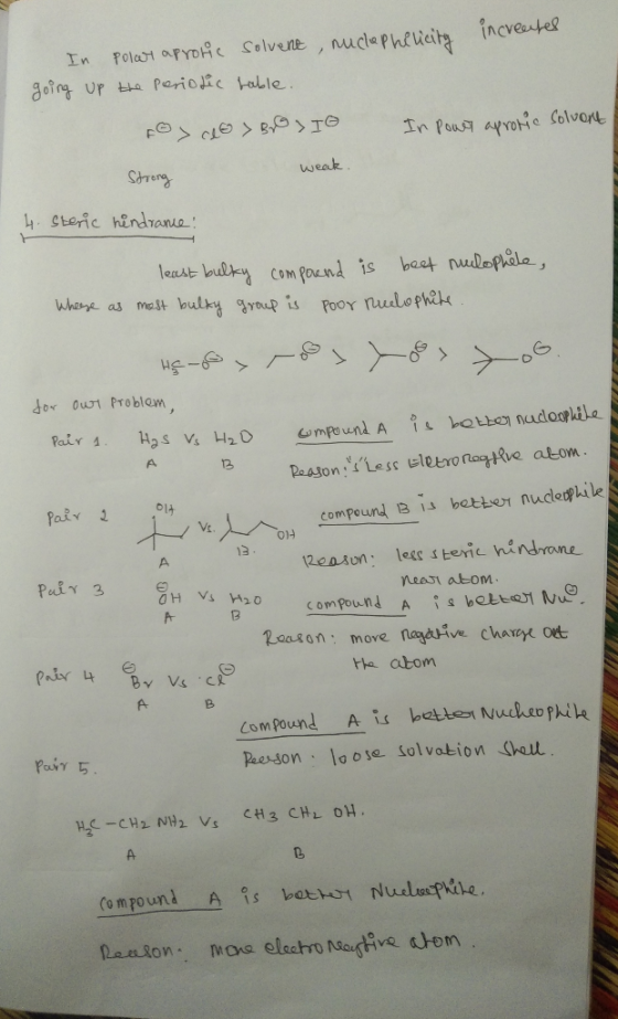 increates In going up Polar aproric the periodic solvent , nuclephelicity table. A > eo> BO > IG In Powd aprotic Solvent Stro