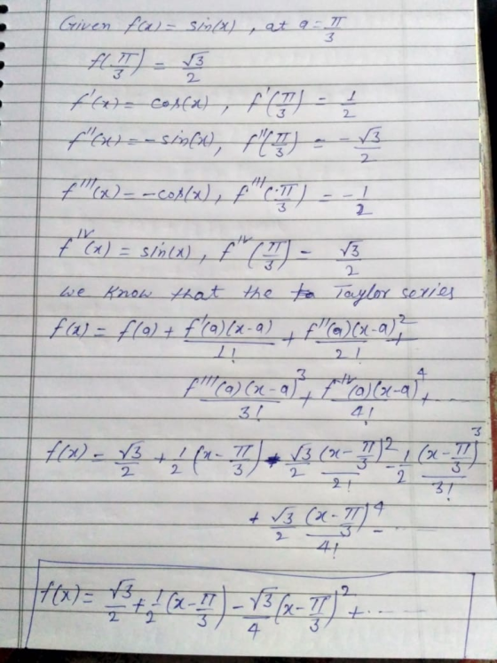 Given fal- sin(x), at a f(x) = costa), f(T) - 1 ک رام رضیعی را x ) = = CAA :م مر(%/ - / - (2/مر(5/S = ( we know that the to
