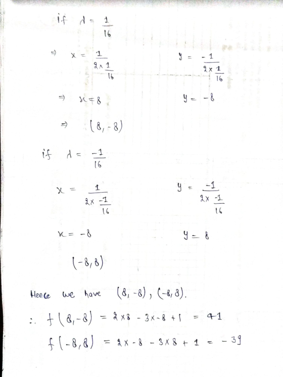 if d = 1 16 g - 1 회 16 2x 1 16 = -8 8 ㅠ 介 if d 1 16 cs 11 = x 21 기기 10 = -8 9 - 8 (-88) Hence we have (8-8), (-8, 3). & 88 -