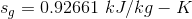 s_g=0.92661\ kJ/kg-K