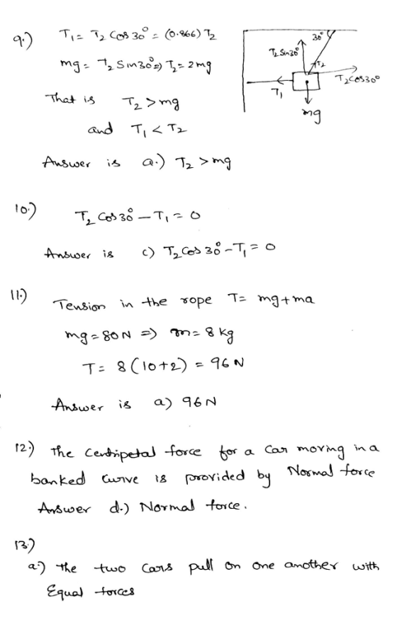 30 ces3o ng Answer is a〉 2 > mg 112 Tension in the ope .Tzmgtha wer iSa) 96 nN 12) he ceti -force banked wive psexided bj Now