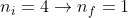 n_i=4\rightarrow n_f=1