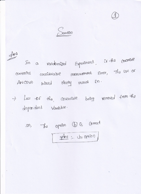 ution n a vandbm perament contatns coostdorabte Uye or ANCOVA nlould tikely resutten -Df the· Covariate berg emoved from tho