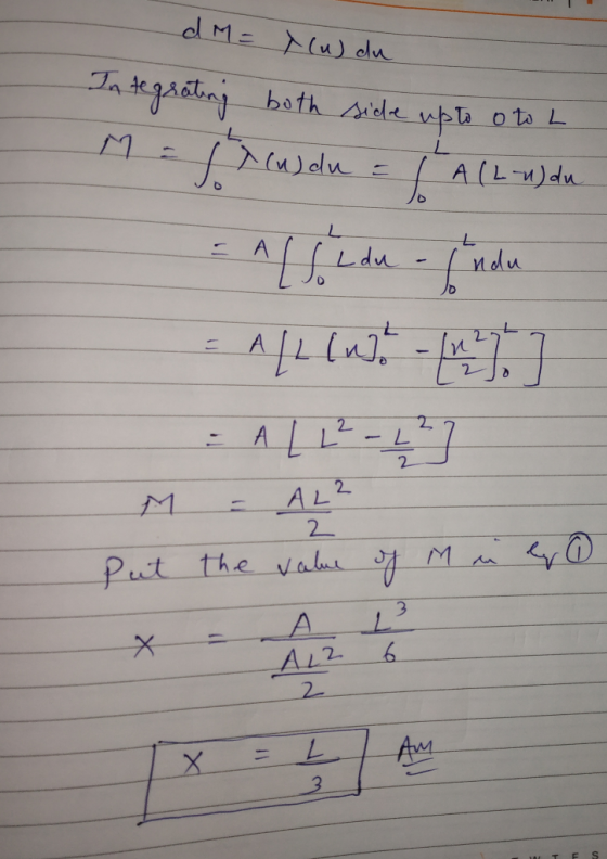 cl MENu) clu In te ga alng both Aele wpla o to L L A(L)du Ldu ndu A L (n) 2 2 2 AL2 2 Put the valur AL2 Ars X