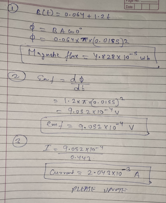 age No Date B (t) = 0.064 + 1.2 t क В АС, о 0.064XFx (0.0185)3 Magnate flex = 4.828X10-9 wb and do de 1.2x x(0.0185) 9.052x10