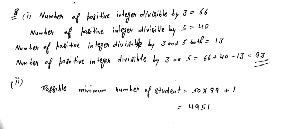 divisible by 5=40 (i) Number of positive integer divisible by 3 = 66 Number of positive integer Number of positive integer di