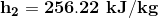 \mathbf{h_2=256.22\ kJ/kg}