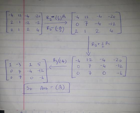 12 -4 12 -4 201 I R + ( + ) R 2 12 2 12 12 4 1-4 To 121 -4 7 -4 2 -20. 42 4 Rz + ĮR 12 I 1 -3 0 7 To 7 15 -12 6. -4 7 -4 7 0