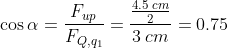4.5 cmn cos α = 0.75 Fo. 3 cm
