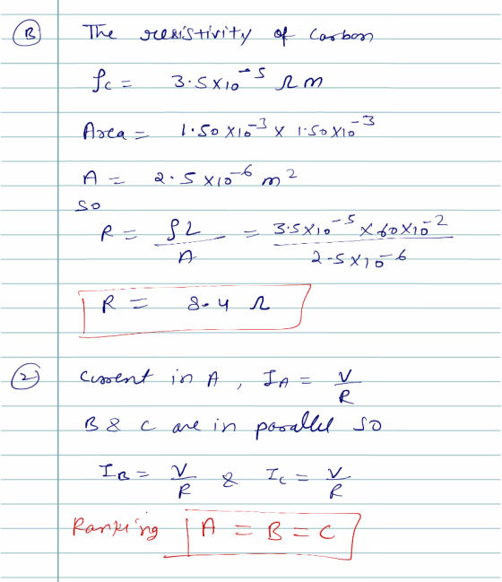 The reistivity fCorbo fe 3.SX10 -3 1So Xio So XI Aca 2. m. A So 3:5x10 1 2-SXTO R- Culnt in A & cane in posallt so Le V Panki