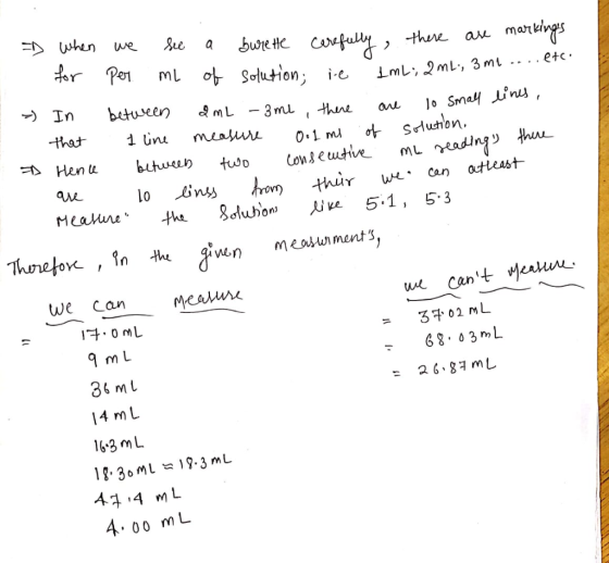 Imli, 3 mi....etc. there - D when we see a burette carefully, there are martup a for per mL of solution; ie 1mL; 2 mL, - In b