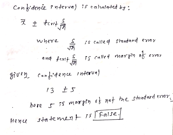 confidence interval is calurated by : ł I fcrit fra where he is call is called standard essor and ferit fat is called margin