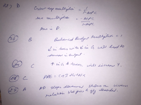 Croor eas multiple saa multiple Aus is D. = TMPC compe Tarife Balanced Budget multpli al I in taky with & in G will lead to d