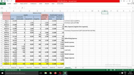 XIA 5 2020-09(2) SEP.xlsx - Microsoft Excel ? X FILE HOME INSERT PAGE LAYOUT FORMULAS DATA REVIEW VIEW DEVELOPER Sign in 01 :
