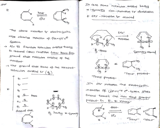 THE ACH₃ In case Homo molecular orbital having m-symmetry con-rotation is forbidden f Dis - rotation is allowed heat dis CH3