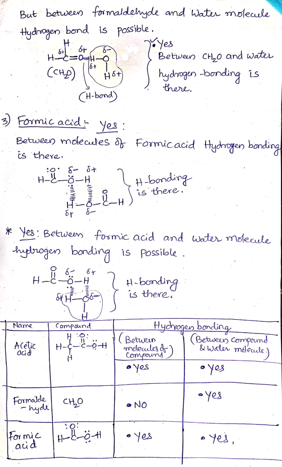 e r en tendange and listen mielest I 18+ But between formaldehyde and Water molecule Hydrogen bond is possible. nyes Hotel Be