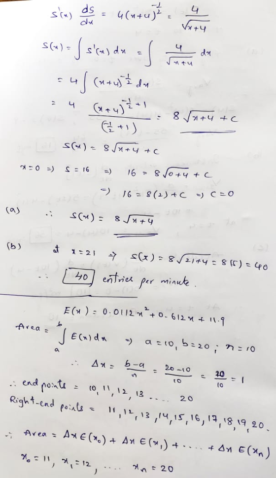 -1 4 sa) ds du 4(+4jZ S() = u da I semy do =/ = of Christ die antu 1 8 ſatu tc 2+1) s(x) = 8/+4 + c 16 = 8 ſotu + c 20 ) S-1