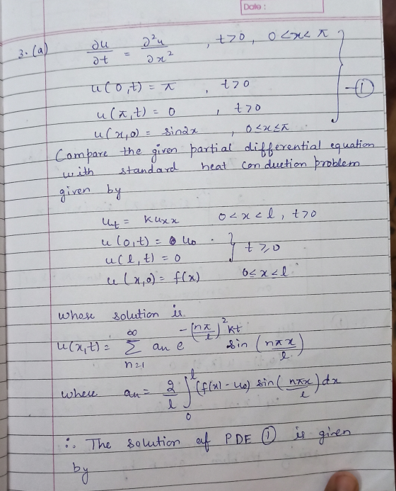 Date : 3. (al du at du an² , t70, o caca z = uloit) =t tzo I 770 ulat) = 0 ulno) = sinar o custo Compare the given partial di