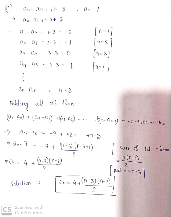 © an: Omrin 3 00-7 in 17 ai no 1-3 -2 02 - ^, -2- 3 - - 1 11 3 - 42 = 3.3 0 Aep - CB = 4-3 = 1 (n=47 - An-an- . n-3 Adding al