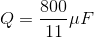 Q=\frac{800}{11}\mu F