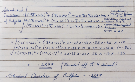 Standard / Carrelatism - Deuiation (AXWA)?+ (B x WB)² + 2 x A x B x WAX WB x Cafficient batues of Porthalis /+ (OBXWB)² + (Ex