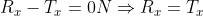 R_{ x} - T_{x} = 0 N \Rightarrow R_{x} = T_{x}