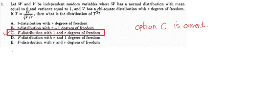 1. Let W and V be independent random variables where W has a normal distribution with mean equal to Qand variance equal to 1,